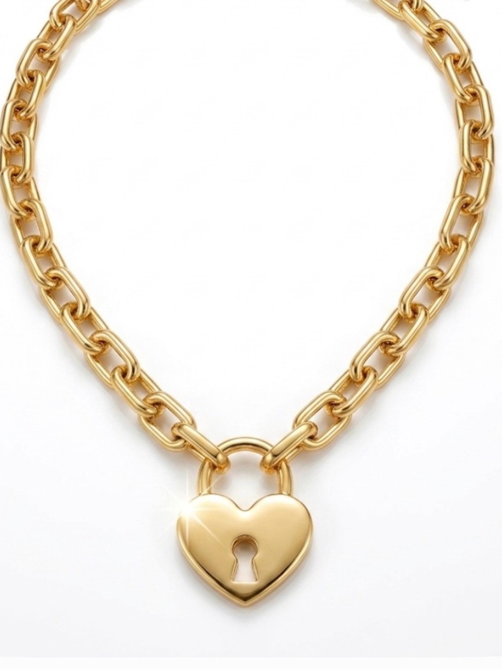 NWT ⚜️💛⚜️ Song of Style Gold Heart Lock Chain Necklace